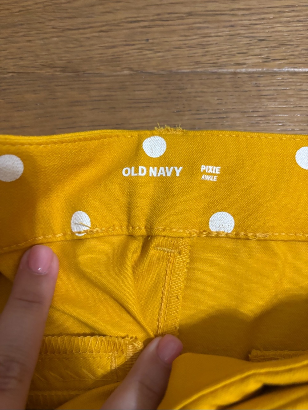 Old Navy Yellow Polka Dot Pixie Pants - Picture 2 of 4